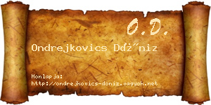 Ondrejkovics Döniz névjegykártya